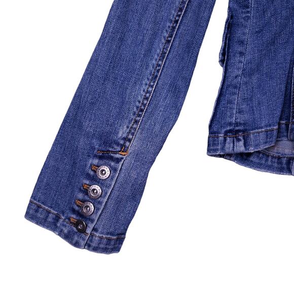 Vintage Tommy Hilfiger Women’s Denim Jacket Medium Blue Single Button Jean Coat - Picture 13 of 13